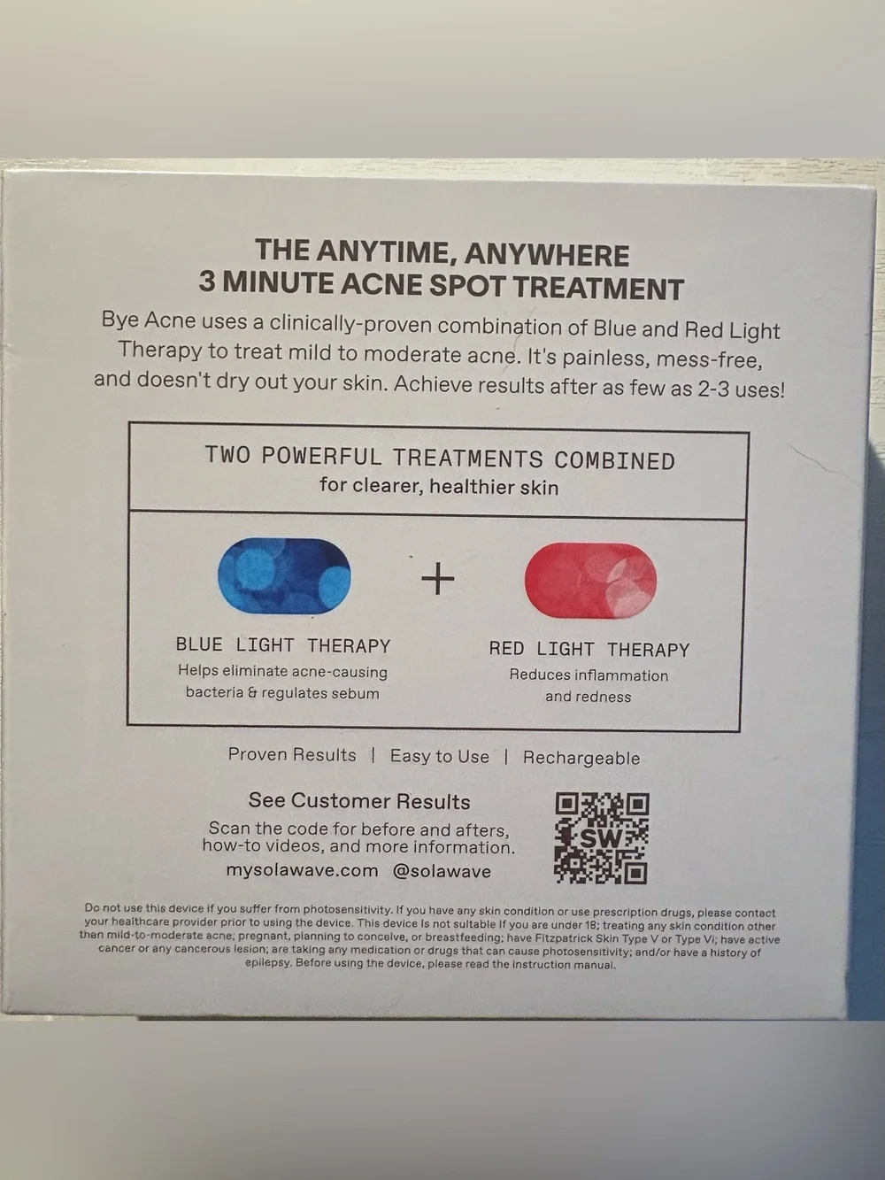 Solawave 3-Minute Light Therapy Acne Spot Treatment - periwinkle